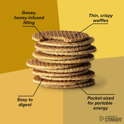 Honey Stinger Organic Honey Waffle Energy Stroopwafel for Exercise, Endurance and Performance Sports Nutrition for Home & Gym, Pre and Post Workout Box of 16 Waffles, 16.96 Ounce (Pack of 16) - Fresh Hearth
