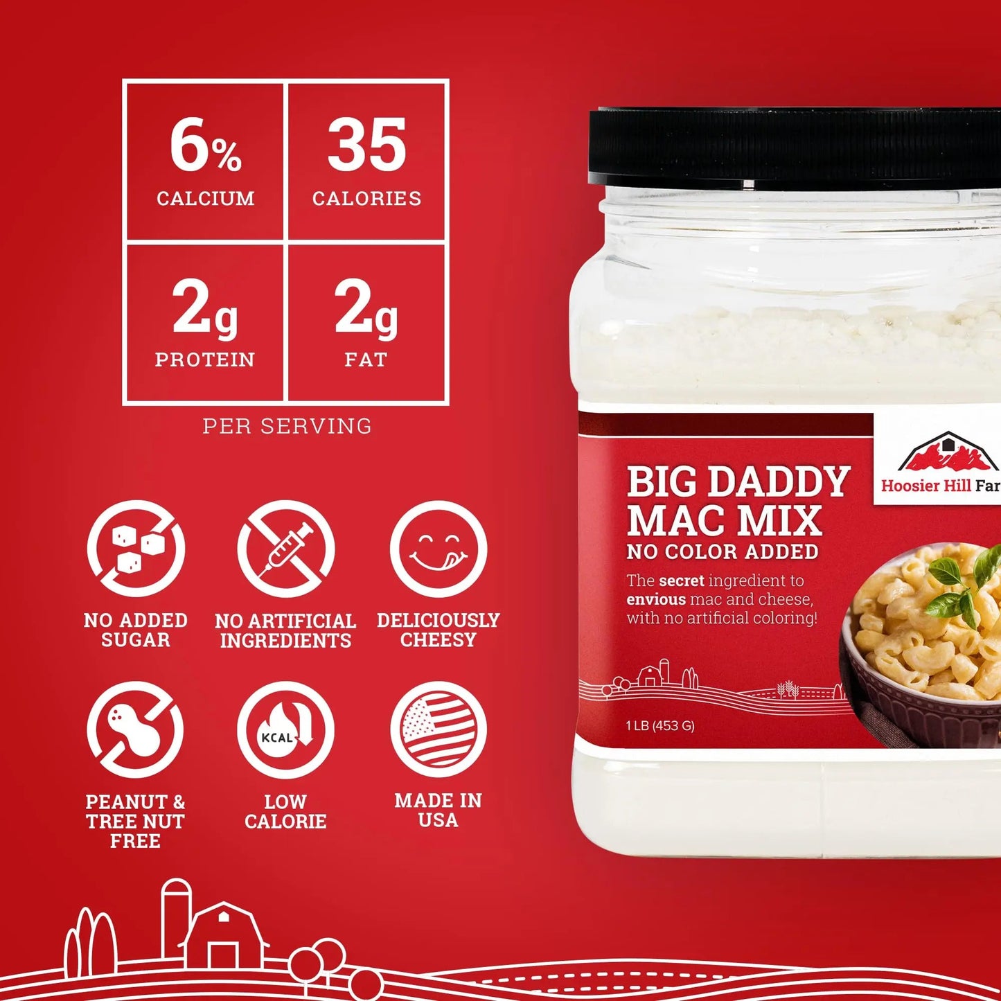 Hoosier Hill Farm Big Daddy Mac Mix, No Color Added, 1LB (Pack of 1) - Fresh Hearth