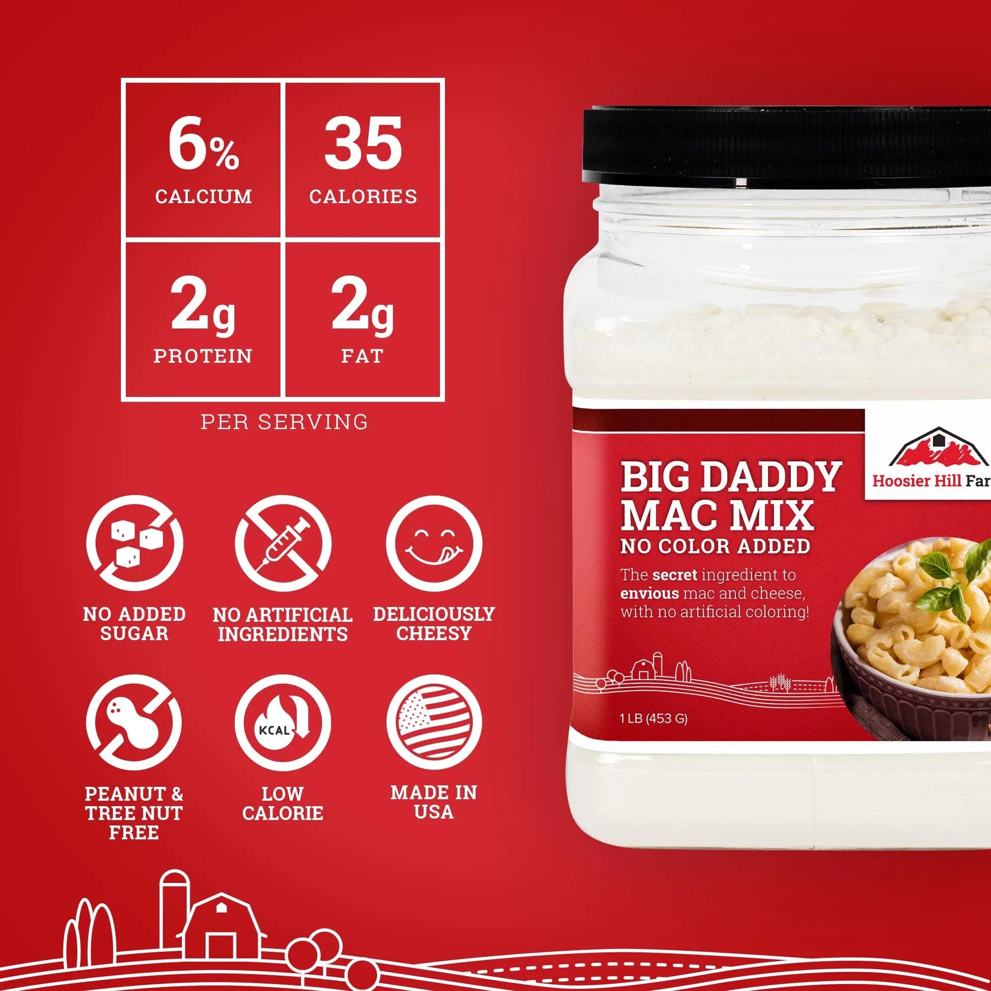 Hoosier Hill Farm Big Daddy Mac Mix, No Color Added, 1LB (Pack of 1) - Fresh Hearth
