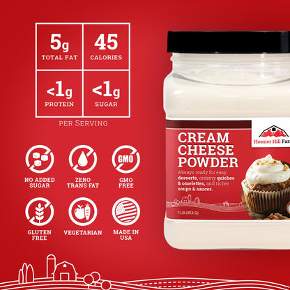 Hoosier Hill Farm Cream Cheese Powder, 1LB (Pack of 1) - Fresh Hearth