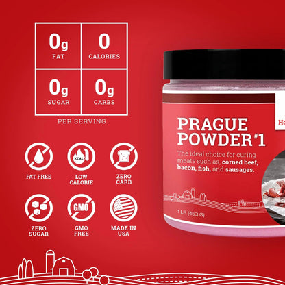 Hoosier Hill Farm Prague Powder No.1 (Pink Curing Salt), 1LB (Pack of 1) - Fresh Hearth