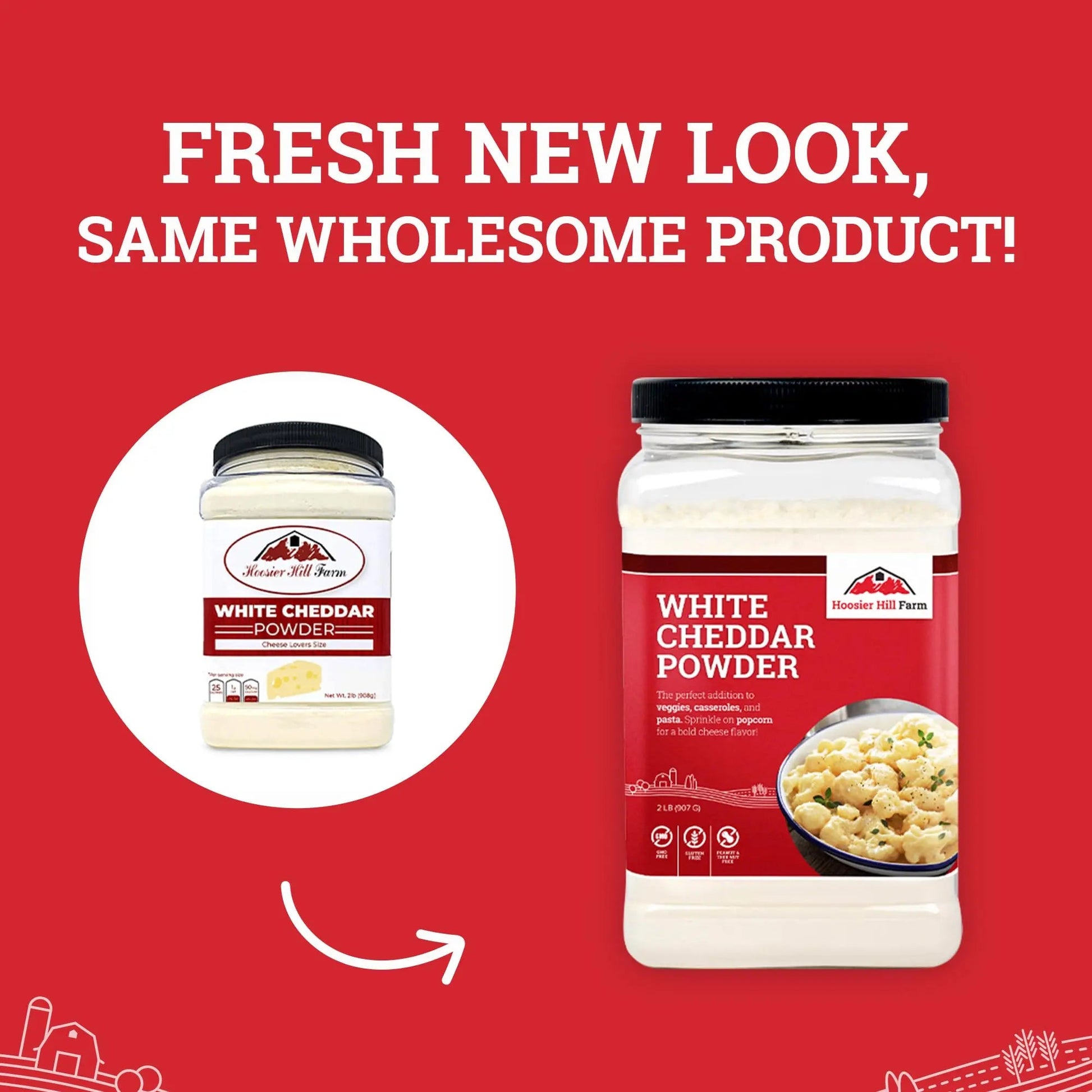 Hoosier Hill Farm White Cheddar Cheese Powder, 2LB (Pack of 1) - Fresh Hearth