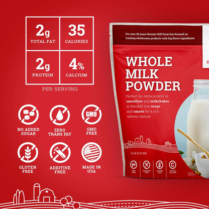 Hoosier Hill Farm Whole Milk Powder, 6LB (Pack of 1) - Fresh Hearth