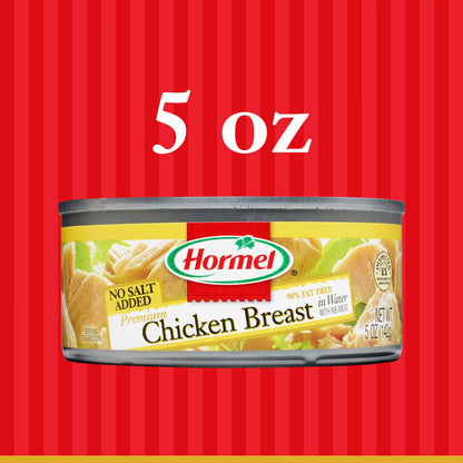 Hormel Premium No Salt Added Canned Chunk Chicken Breast in Water, 5 Ounce (Pack of 12) - Fresh Hearth
