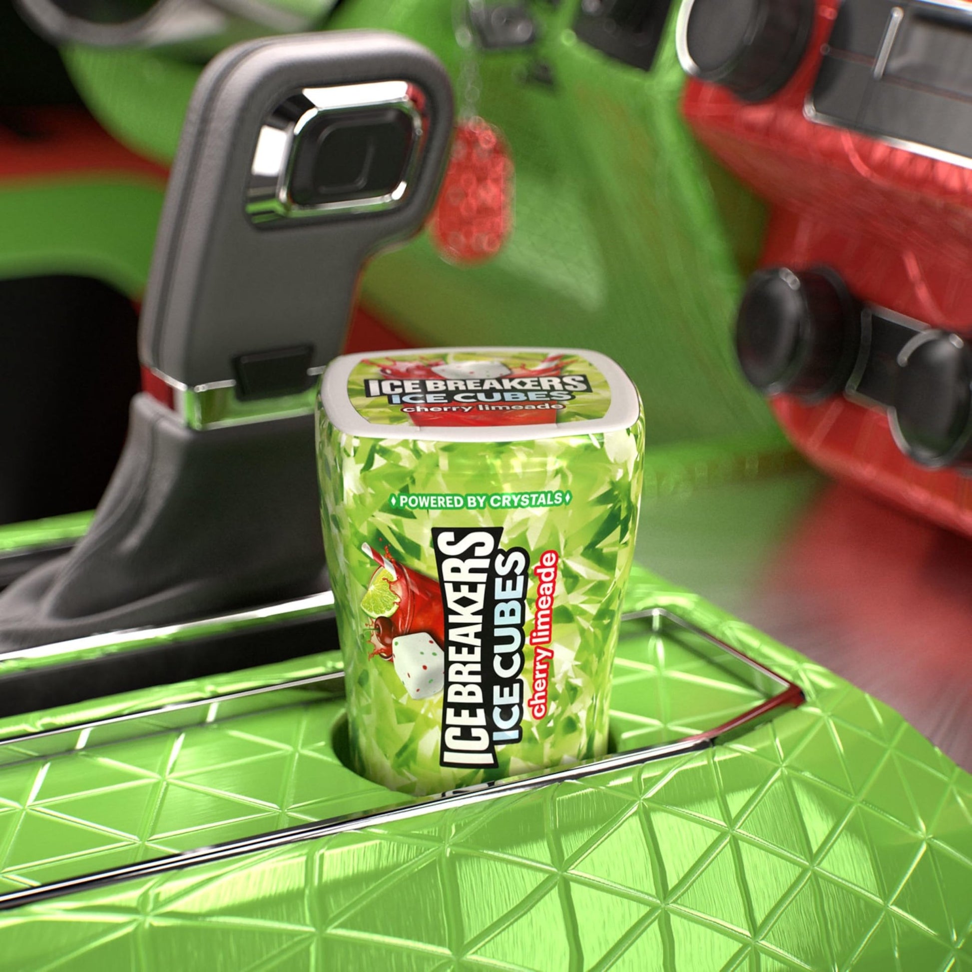 ICE BREAKERS Ice Cubes Cherry Limeade Sugar Free Chewing Gum Bottles, 3.24 oz (6 Count, 40 Pieces) - Fresh Hearth