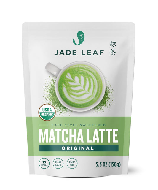 Jade Leaf Matcha Organic Café Style Sweetened Matcha Latte Premium Barista Crafted Mix - Original - Authentically Japanese (5.3 Ounce Pouch) - Fresh Hearth