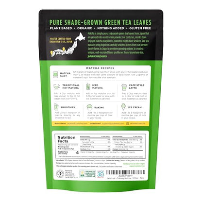 Jade Leaf Matcha Organic Culinary Grade Matcha Powder - Premium Second Harvest - Authentic Japanese Origin (3.53 Ounce Resealable Pouch) - Fresh Hearth