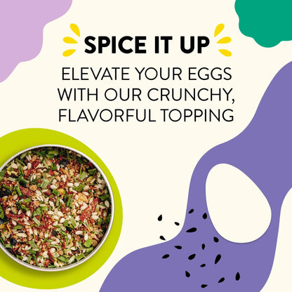Just Spices Egg Topping, 1.94 OZ I Breakfast and egg seasoning with white sesame, chilli, grated tomato, sea salt and more - Fresh Hearth