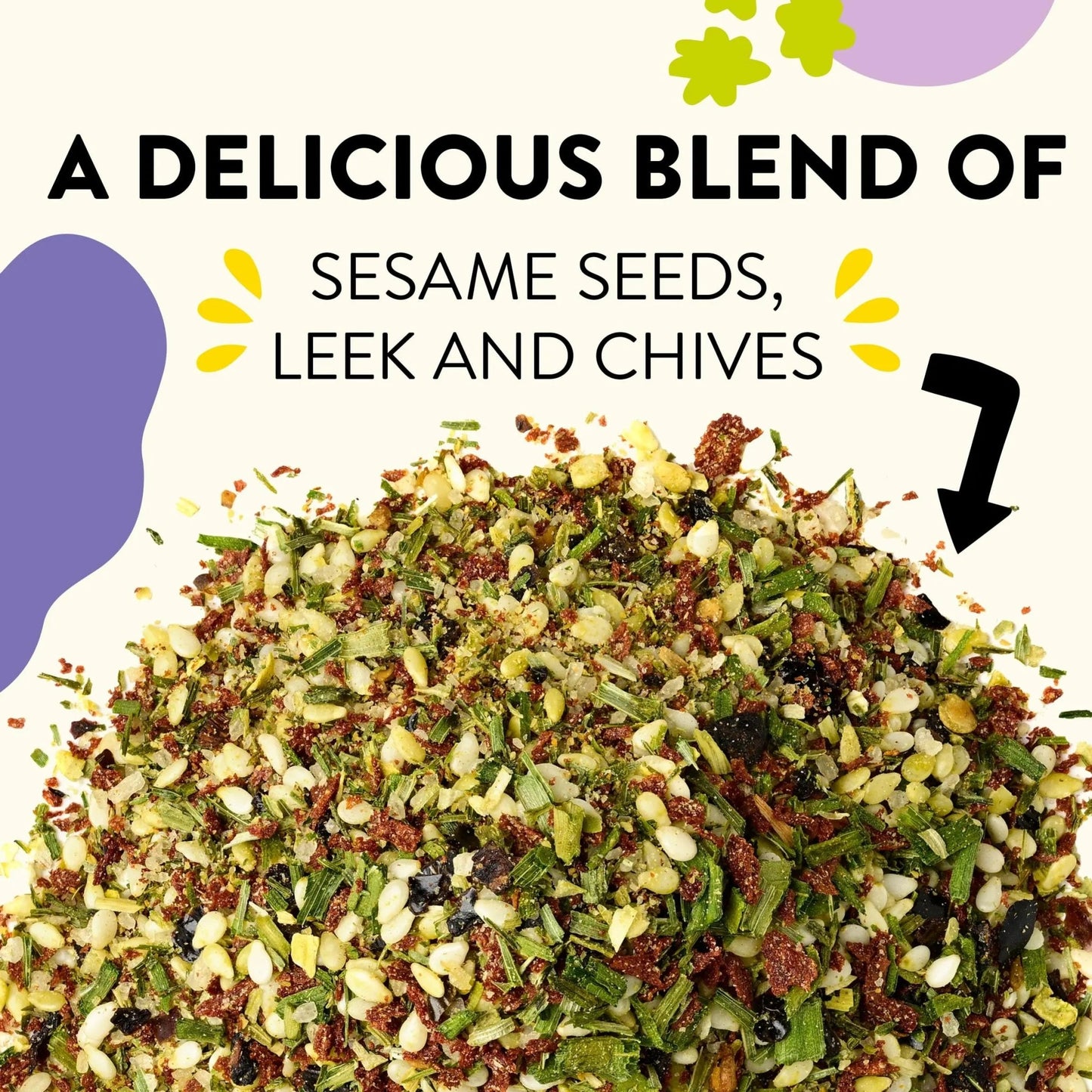 Just Spices Egg Topping, 1.94 OZ I Breakfast and egg seasoning with white sesame, chilli, grated tomato, sea salt and more - Fresh Hearth