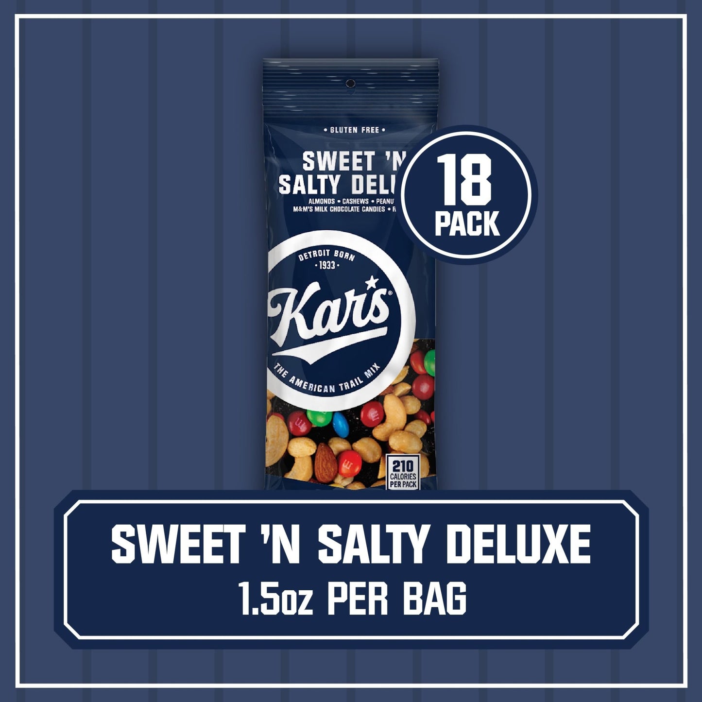 Kar’s Nuts Sweet ‘N Salty Deluxe Trail Mix, 1.5 oz Individual Snack Packs – Bulk Pack of 18, Gluten - Free Snacks - Fresh Hearth