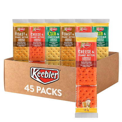 Keebler Sandwich Crackers, Lunch Snacks, Variety Pack (45 Packs) - Fresh Hearth