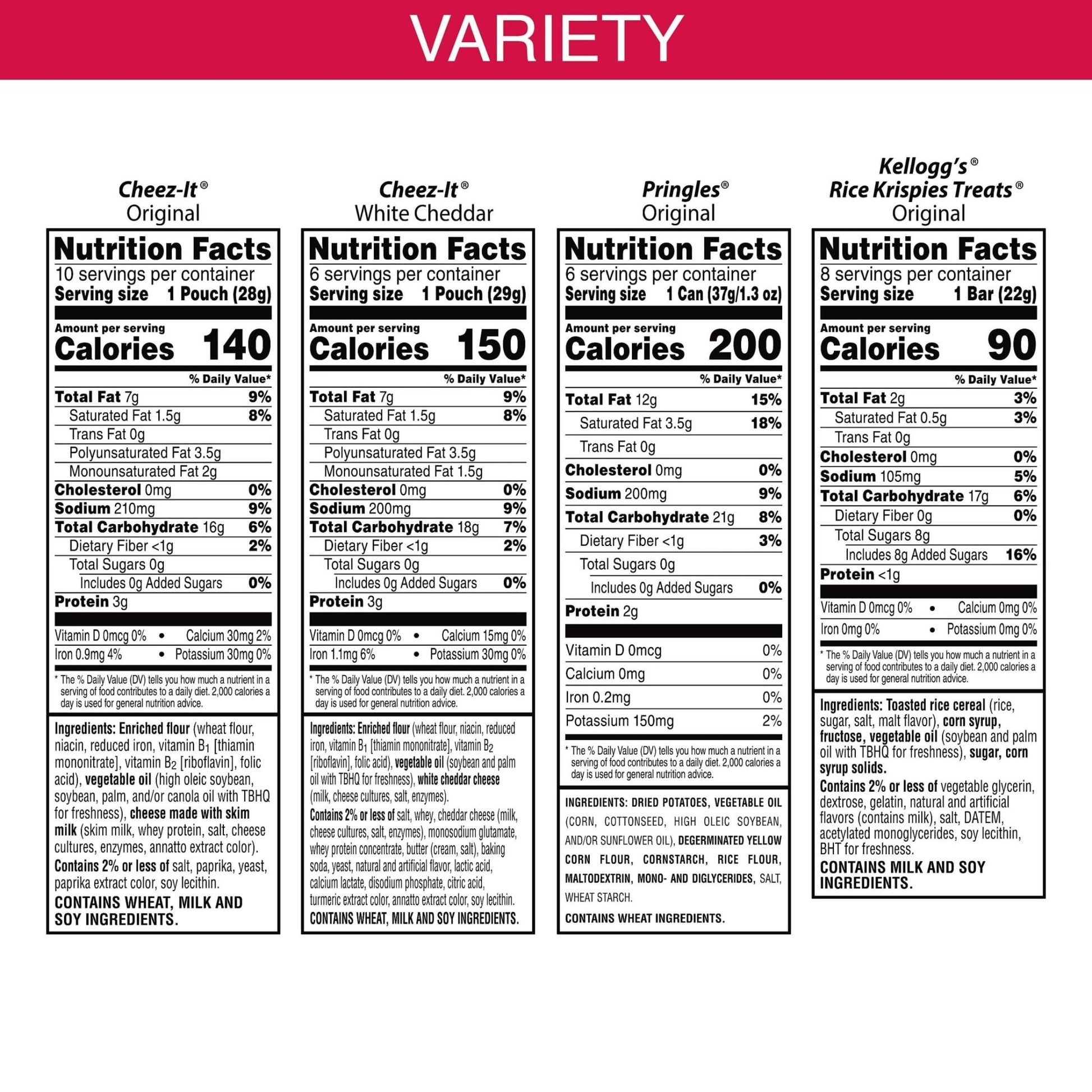 Kellogg's Snacks, Lunch Snacks, Kids Snacks, Mega Pack, Variety Pack, 30.1oz Box (30 Packs) - Fresh Hearth