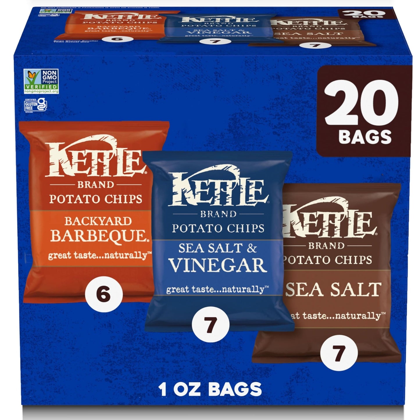 Kettle Brand Potato Chips Variety Pack, 1 Oz, 20 Ct - Fresh Hearth