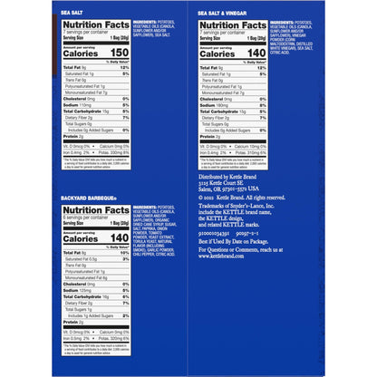 Kettle Brand Potato Chips Variety Pack, 1 Oz, 20 Ct - Fresh Hearth