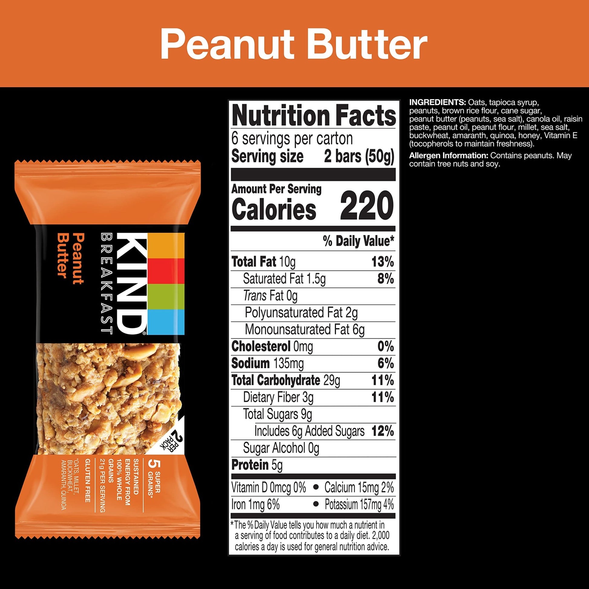 KIND Breakfast Bars, Variety Pack, Honey Oat, Almond Butter, and Peanut Butter, Healthy Snacks, Gluten Free, 3 - 8g Protein, 18 Count - Fresh Hearth