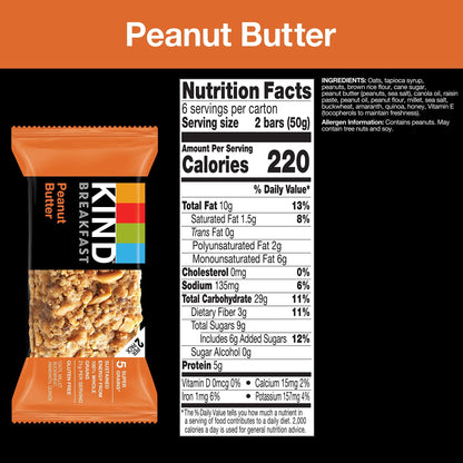 KIND Breakfast Bars, Variety Pack, Honey Oat, Almond Butter, and Peanut Butter, Healthy Snacks, Gluten Free, 3 - 8g Protein, 18 Count - Fresh Hearth
