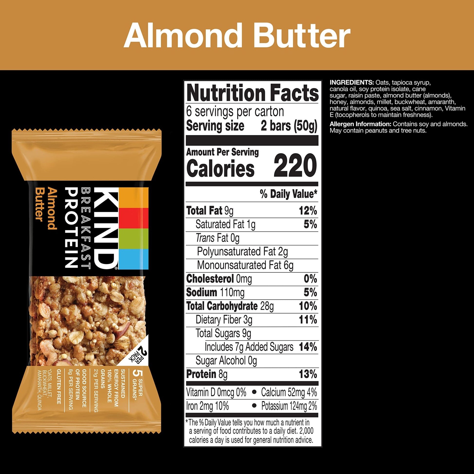 KIND Breakfast Bars, Variety Pack, Honey Oat, Almond Butter, and Peanut Butter, Healthy Snacks, Gluten Free, 3 - 8g Protein, 18 Count - Fresh Hearth