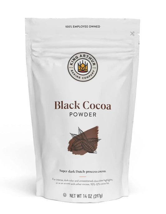 King Arthur Black Cocoa: Dutch Processed Cocoa Powder for Baking - Intense Dark Chocolate Flavor, Unsweetened, Perfect for Cakes, Cookies & Frosting - 14 oz Resealable Bag - Fresh Hearth