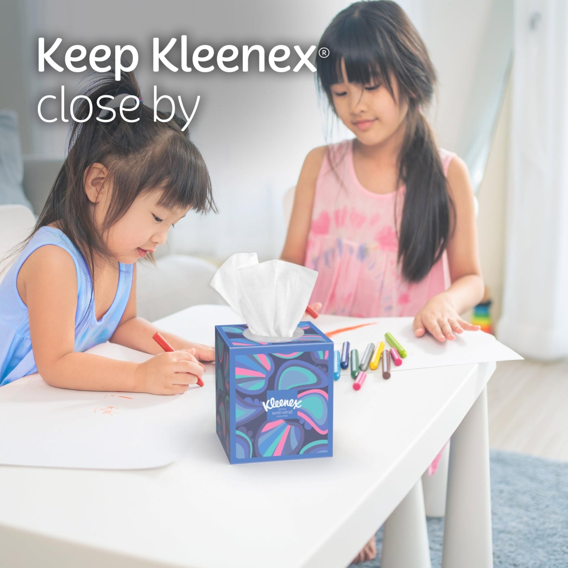 Kleenex Anti - Viral Facial Tissues, 6 Cube Boxes, 55 Tissues per Box, 3 - Ply (330 Total), Packaging May Vary - Fresh Hearth