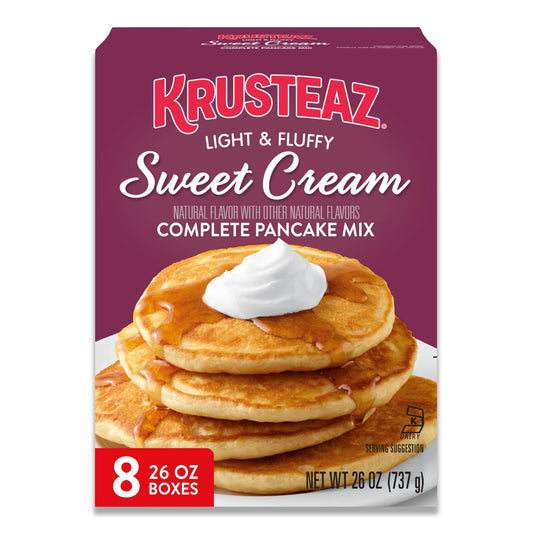 Krusteaz Sweet Cream Pancake and Waffle Mix, Light & Fluffy, 26 oz Boxes (Pack of 8) - Fresh Hearth
