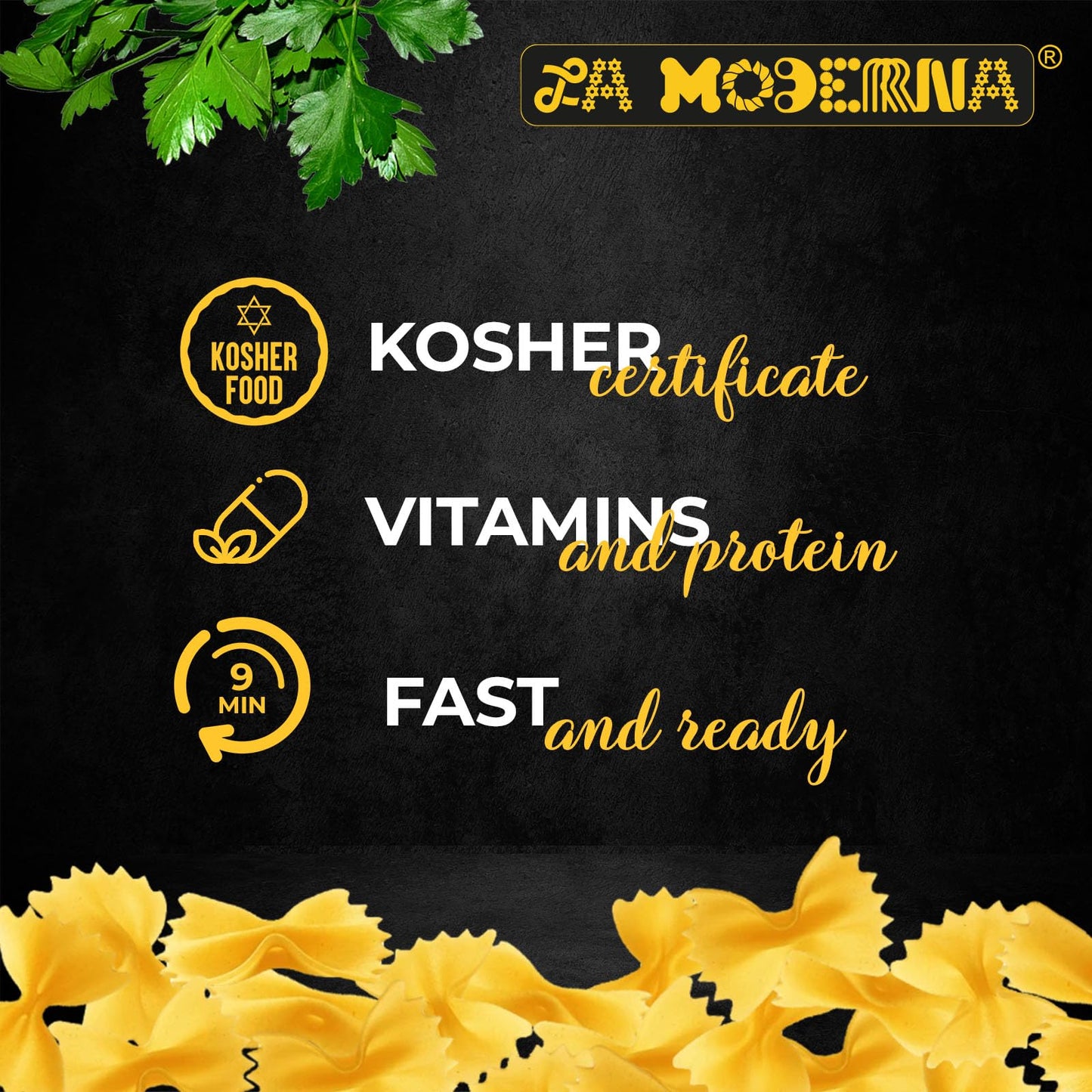 LA MODERNA, Corbata, Pasta, Hecha con Sémola de Trigo Durum, Enriquecida con Vitaminas y Hierro, 7 oz, Pack de 20 - Fresh Hearth