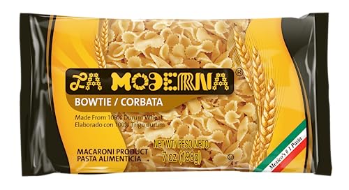 LA MODERNA, Corbata, Pasta, Hecha con Sémola de Trigo Durum, Enriquecida con Vitaminas y Hierro, 7 oz, Pack de 20 - Fresh Hearth
