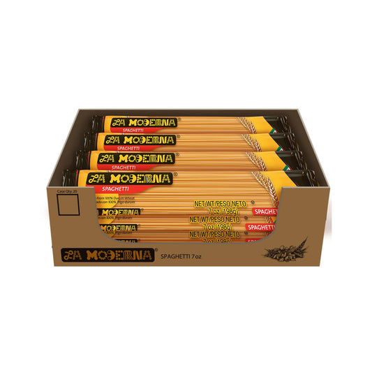 LA MODERNA, Spaghetti, Pasta, Hecha con Sémola de Trigo Durum, Enriquecida con Vitaminas y Hierro, 7 oz, Pack de 20 - Fresh Hearth
