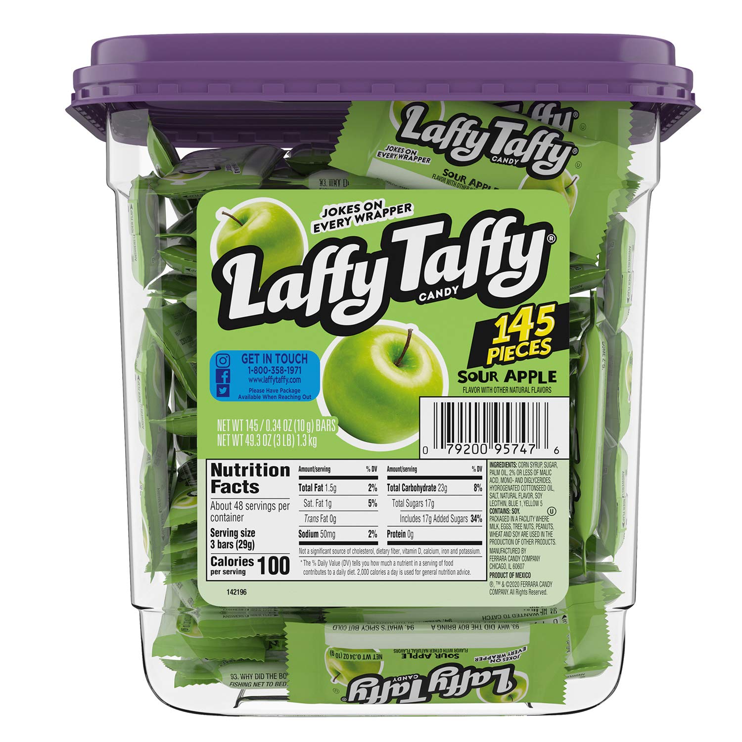 Laffy Taffy Candy, Sour Fruits Flavor, 145 Pieces - Fresh Hearth