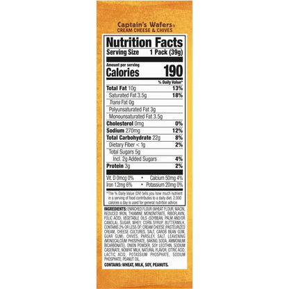 Lance Sandwich Crackers, Captain's Wafers, Variety Pack, 10 Individual Packs, 6 Sandwiches Each - Fresh Hearth