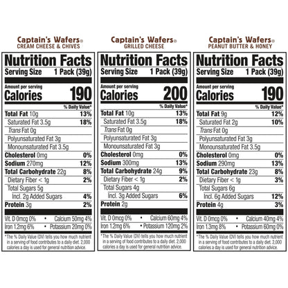 Lance Sandwich Crackers, Captain's Wafers, Variety Pack, 10 Individual Packs, 6 Sandwiches Each - Fresh Hearth