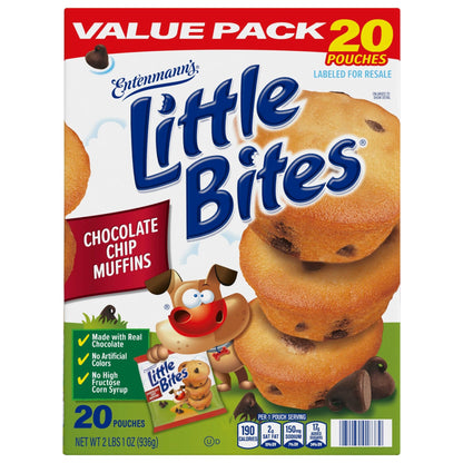Little Bites Chocolate Chip Muffins, 20 individual packs, (4 ct each), Mini Muffins, 33 oz Multipack - Fresh Hearth