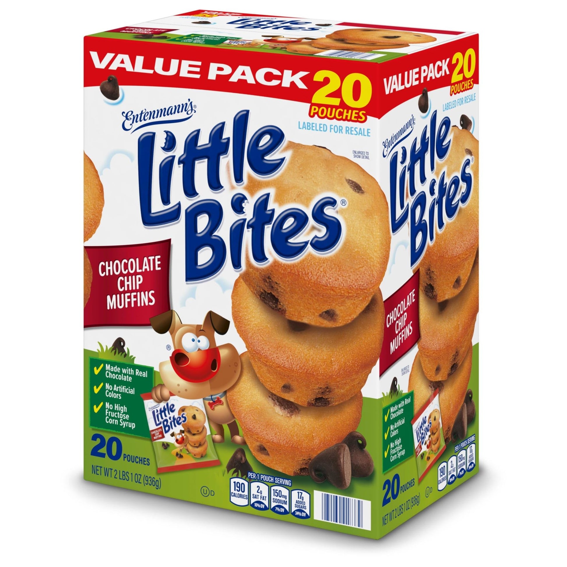 Little Bites Chocolate Chip Muffins, 20 individual packs, (4 ct each), Mini Muffins, 33 oz Multipack - Fresh Hearth