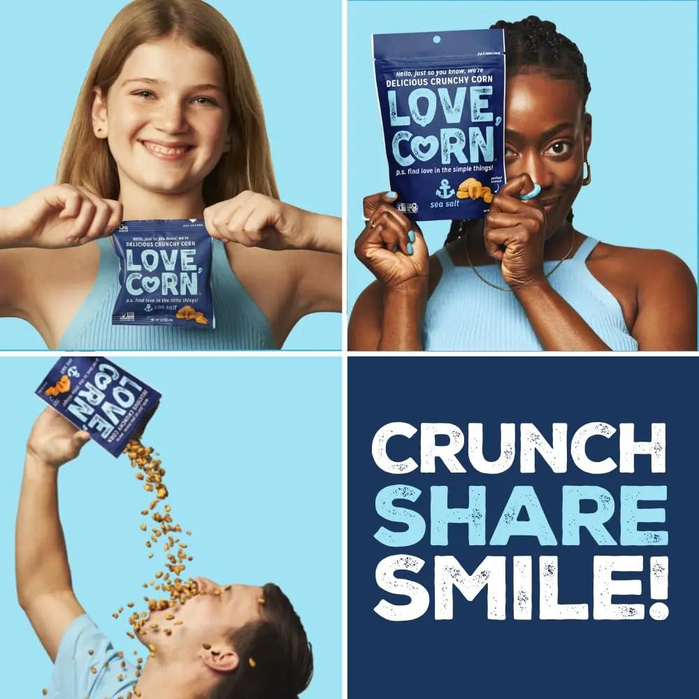 LOVE CORN Sea Salt 0.7oz x 20 Bags - Delicious Crunchy Corn - Healthy Family Snacks - Gluten Free, Kosher, NON - GMO - Alternative for Chips, Nuts, Crackers & Pretzels - Perfect for Charcuterie Boards - Fresh Hearth