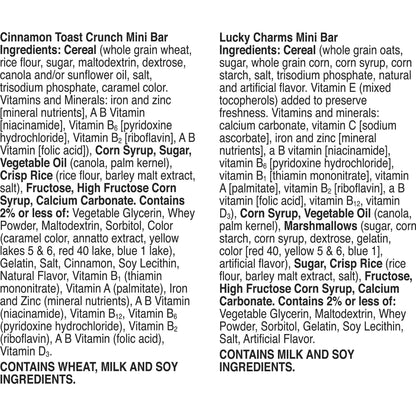 Lucky Charms and Cinnamon Toast Crunch Mini Cereal Treat Bars Variety Pack, 40 Ct, 20 oz - Fresh Hearth