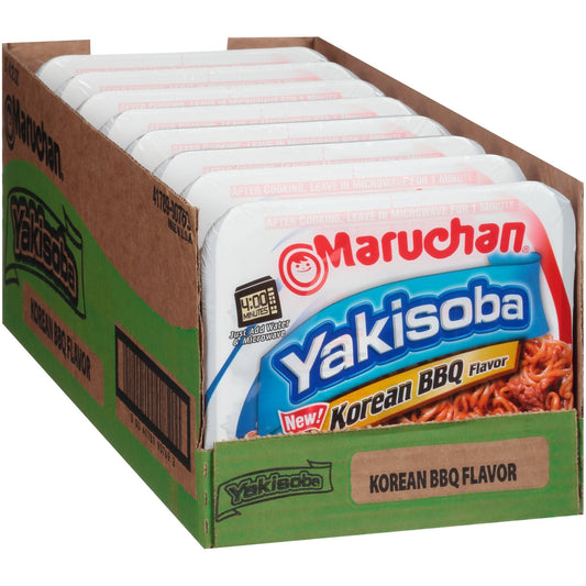 Maruchan Yakisoba Korean BBQ flavor, Japanese Instant Ramen Noodles, 4.12 Oz, 8 Count - Fresh Hearth