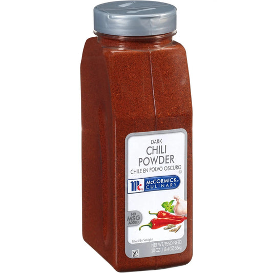 McCormick Culinary Dark Chili Powder, 20 oz - One 20 Ounce Container or Dark Chili Powder, Enhances Nachos, Tacos, Enchiladas and Dark Chocolate - Fresh Hearth