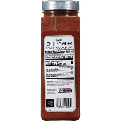 McCormick Culinary Dark Chili Powder, 20 oz - One 20 Ounce Container or Dark Chili Powder, Enhances Nachos, Tacos, Enchiladas and Dark Chocolate - Fresh Hearth