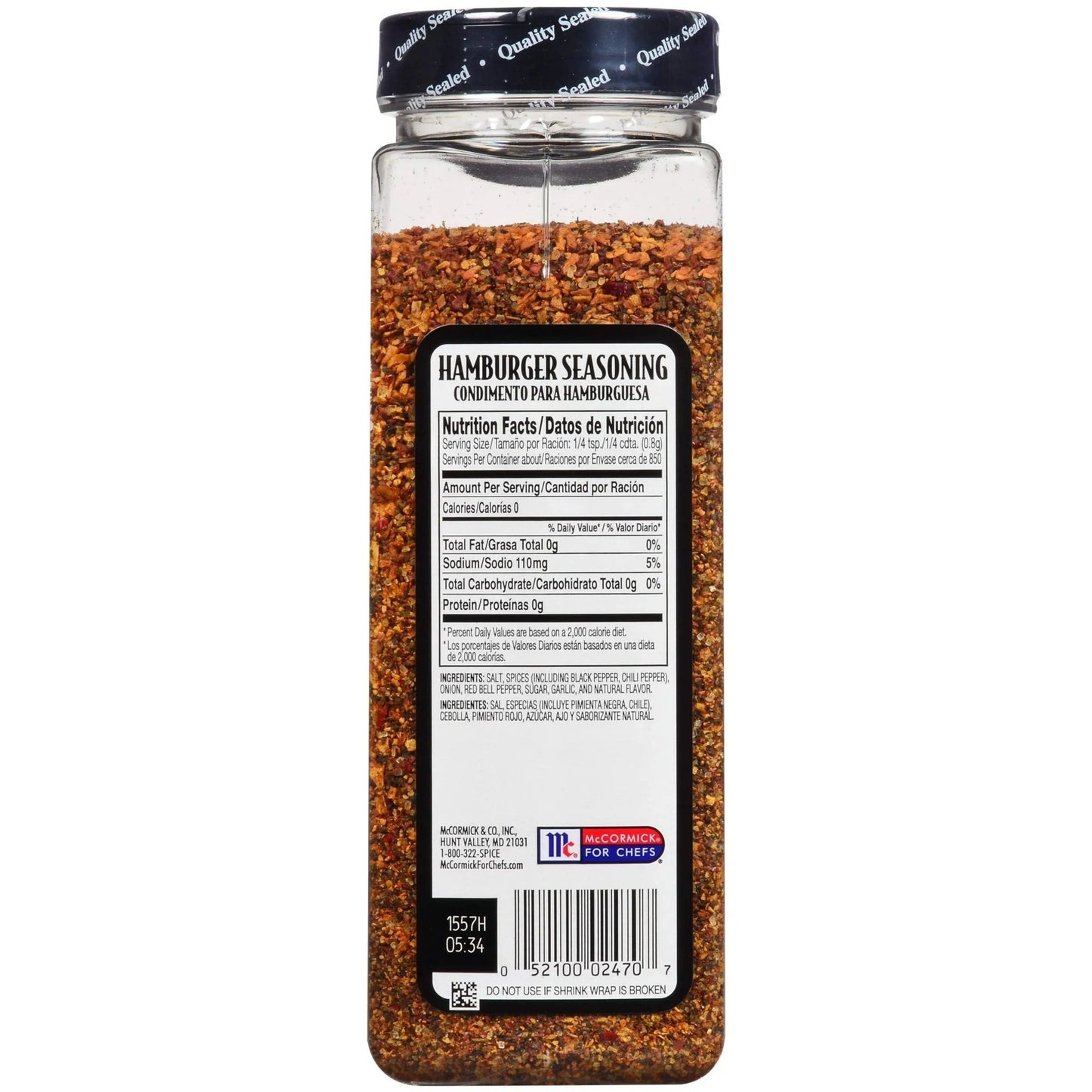 McCormick Grill Mates Hamburger Seasoning, 24 oz - One 24 Ounce Container of Hamburger Seasoning Mix with Bold Blend of Ground Peppers, Onion and Savory Garlic - Fresh Hearth