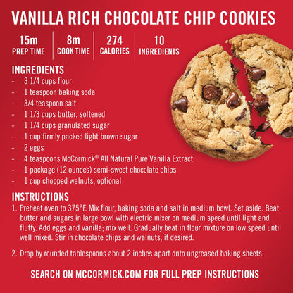 McCormick Vanilla Extract, Pure, Gluten Free, Non - GMO, Made with Madagascar Vanilla Beans, 1 fl oz - Fresh Hearth
