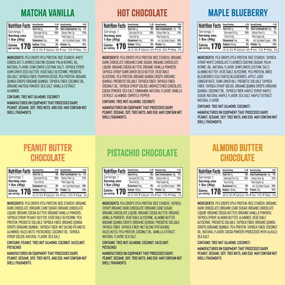 Mezcla Vegan Chocolate Bars High Protein Bars, Gluten Free, Plant Based, Non GMO, No Dairy, 10g Protein, Healthy Snacks, Mixed Flavor Variety Pack (8 Bars) - Fresh Hearth