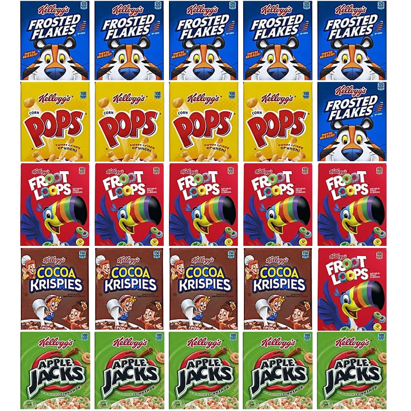 Mini Cereal Boxes Variety Pack - Single Serve Breakfast Cereal Assortment - Care Package Gift Box (25 Count) - Fresh Hearth