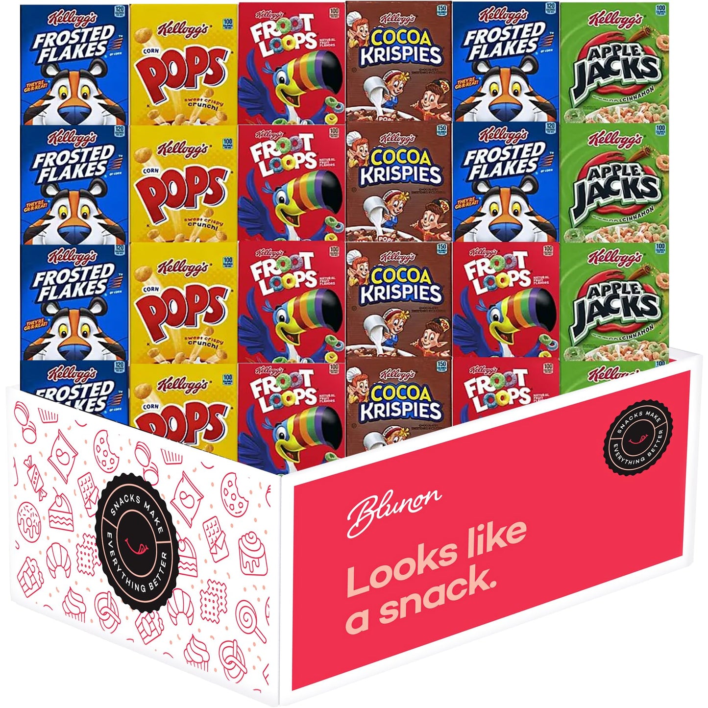 Mini Cereal Boxes Variety Pack - Single Serve Breakfast Cereal Assortment - Care Package Gift Box (25 Count) - Fresh Hearth