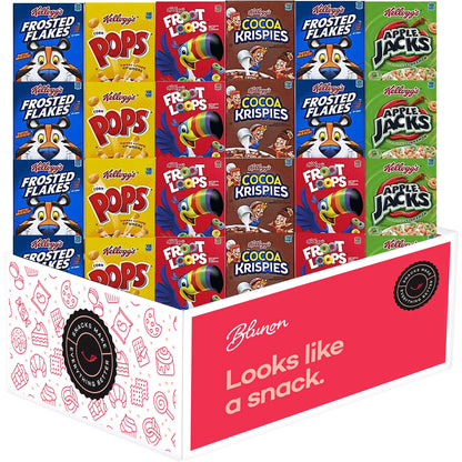 Mini Cereal Boxes Variety Pack - Single Serve Breakfast Cereal Assortment - Care Package Gift Box (25 Count) - Fresh Hearth