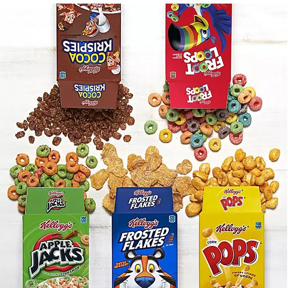Mini Cereal Boxes Variety Pack - Single Serve Breakfast Cereal Assortment - Care Package Gift Box (25 Count) - Fresh Hearth