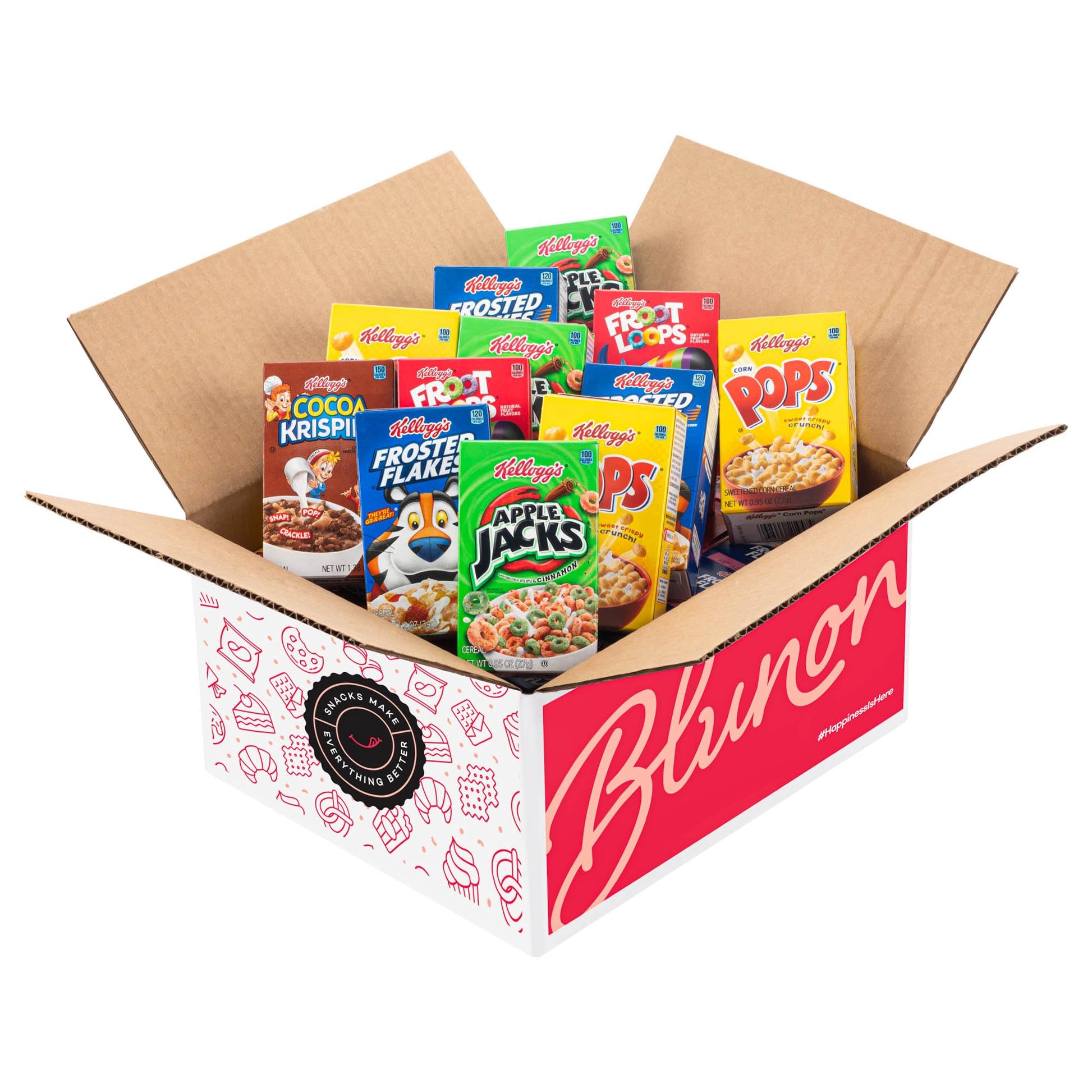 Mini Cereal Boxes Variety Pack - Single Serve Breakfast Cereal Assortment - Care Package Gift Box (25 Count) - Fresh Hearth