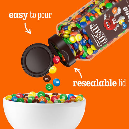 M&M's Milk Chocolate Bulk Candy in Resealable and Recyclable Jars, Party Size Assorted Chocolate Candies, Movie Night Snacks, Candy Buffet, 25.5 Oz Each (Pack of 2) - Fresh Hearth