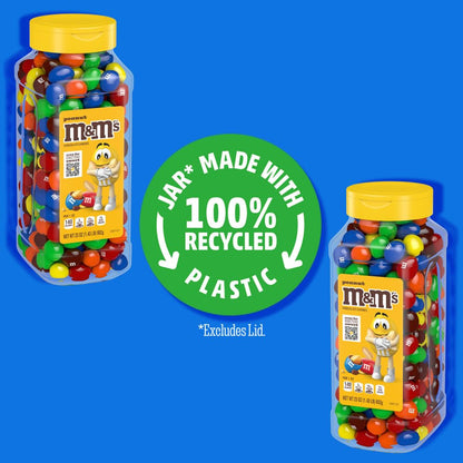 M&M’S Peanut Candy Jars, Assorted Chocolate Candies, Party Size Bulk, Movie Night Treats, Bulk Chocolate Candy, Buffet Chocolates, Resealable and Recyclable, 23 Oz Each, Pack of 2 - Fresh Hearth