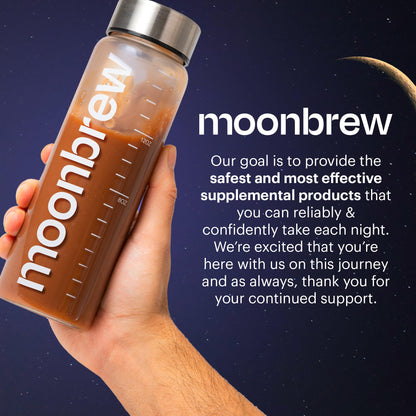 MoonBrew Nighttime Magnesium Hot Cocoa, Natural Sleep Aid Drink Mix for Adults - Calming Melatonin - Free Sleep Support - Sleepy Hot Chocolate Powder with L - Theanine, Chamomile & Zinc Glycinate - Fresh Hearth