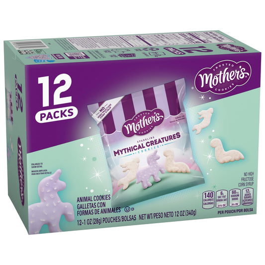 Mother's Sparkling Mythical Creatures Cookies, 1 oz Individual Bags, 12 Count - Fresh Hearth