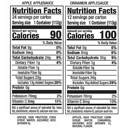 Mott's Apple & Cinnamon Variety Pack Applesauce, 4 oz cups, 36 count, No Artificial Flavors, Good Source Of Vitamin C, Nutritious Option For The Whole Family - Fresh Hearth